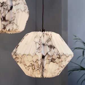 West Elm Black and White Paper Pendant